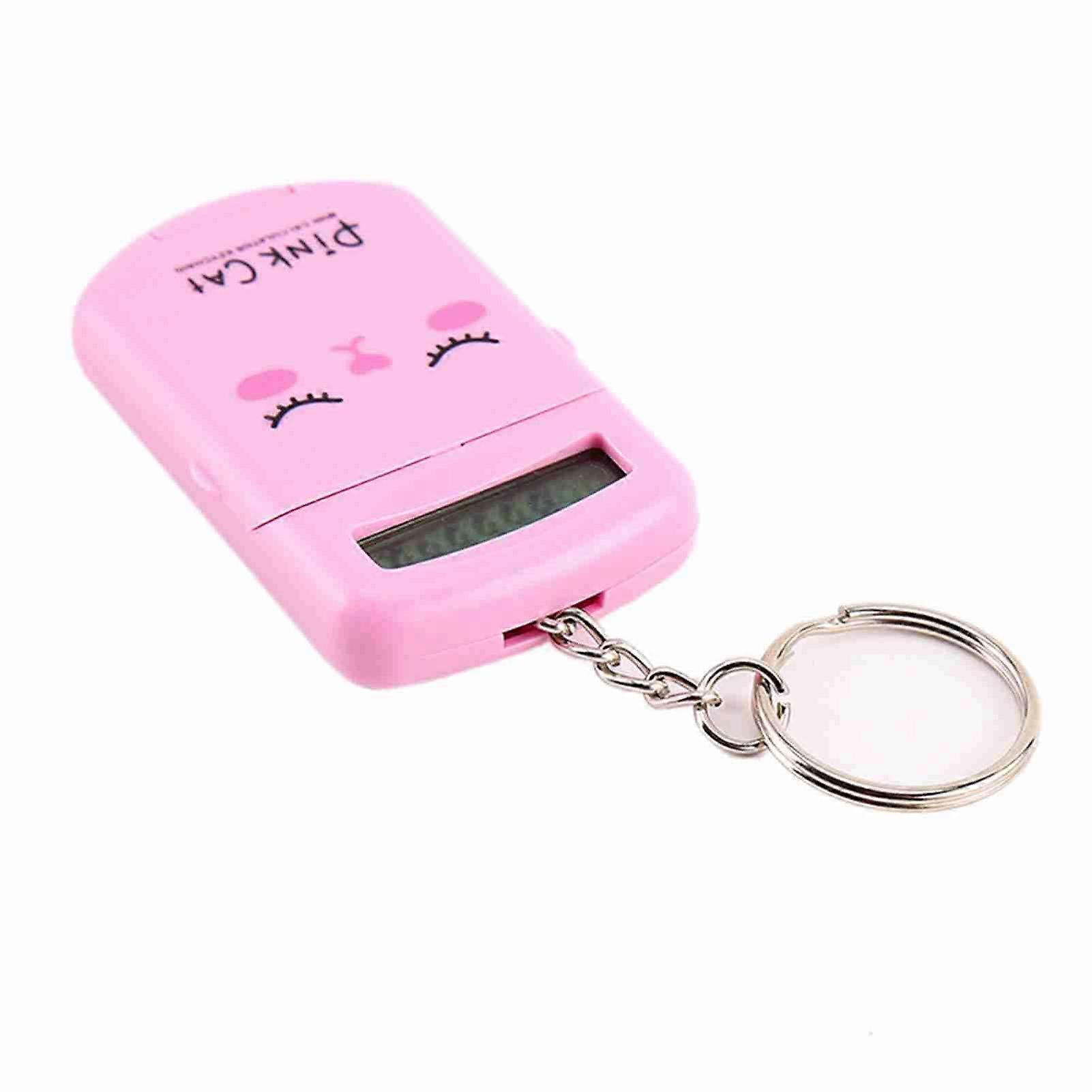 Mini Calculator Cute Cartoon with Keychain 8 Digits Display Portable Pocket Size Calculator for Children Students School Supplies