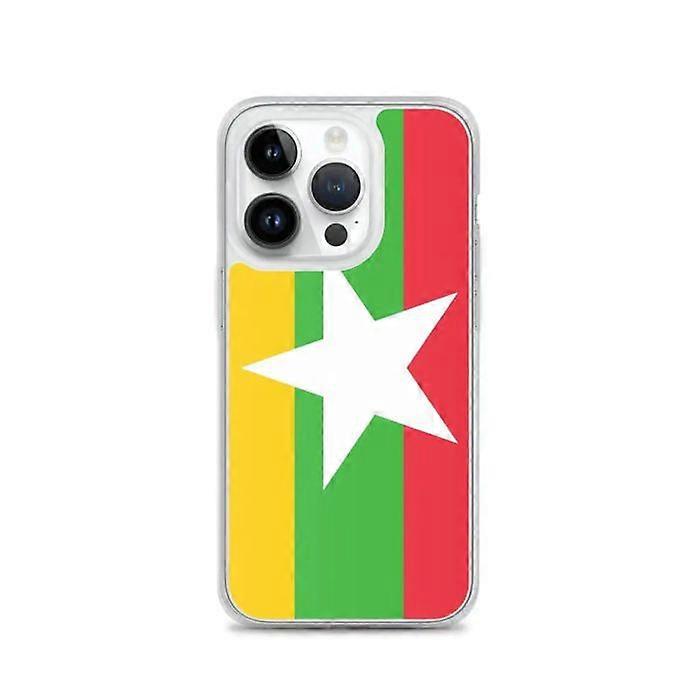 iPhone Case - Multicolor - Burmese Flag - Flexible - Full Protection - Compatible with iPhone 14 Pro