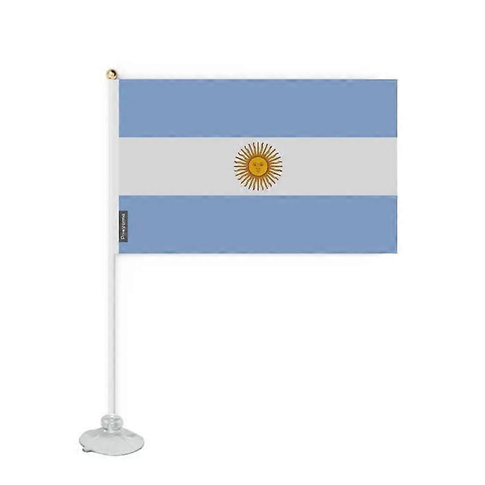 Mini Flag of Argentina – Suction Cup – 14 x 21 cm – For Smooth Surface – Polyester – 1 piece