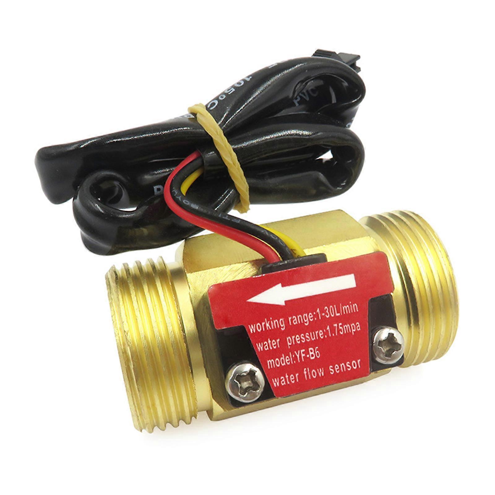 3/4'' Hall Effect Liquid Water Flows Sensors Flowmeter Counter Meter Water Flows Sensors DC3.5V-24V 1-30L/min