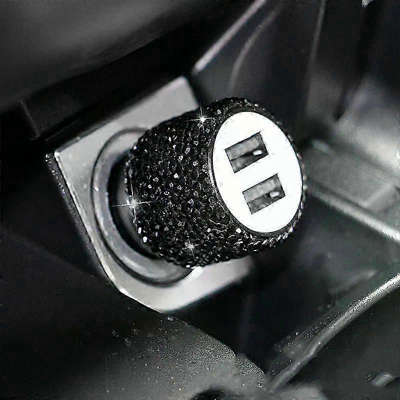 Νέος φορτιστής αυτοκινήτων Bling USB 5v 2.1a διπλός λιμένας γρήγορος προσαρμοστής ροζ αυτοκίνητο ντεκόρ αυτοκίνητο στυλ αυτοκινήτων διαμαντένιο εσωτερικό αξεσουάρ αυτοκινήτων για τη γυναίκα