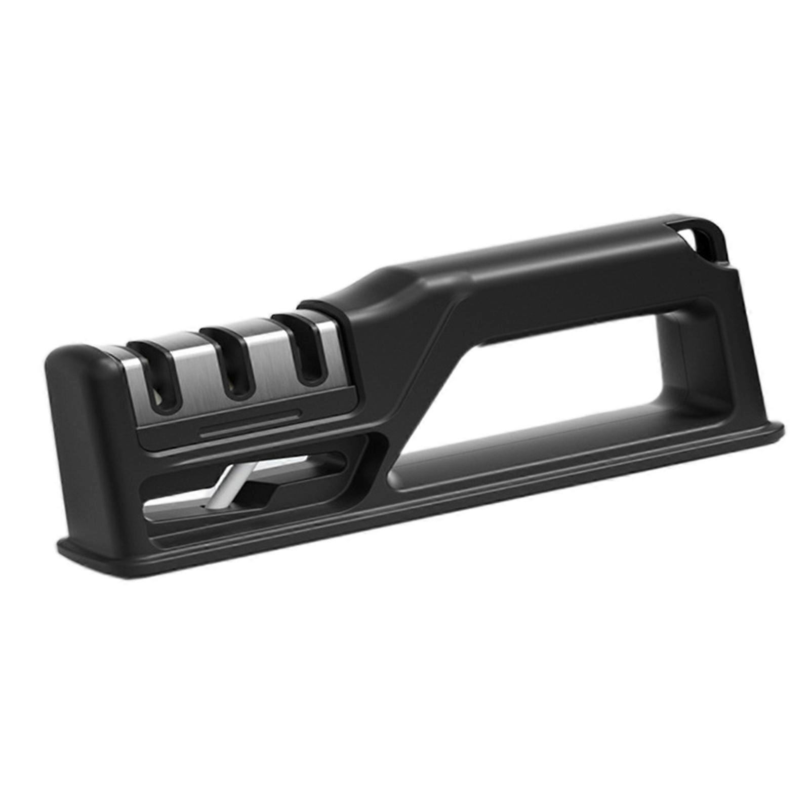 4 in 1 Knife Sharpener Manual Knife Sharpening Tool Scissors Sharpening Stone Practical Chef's Kitchen Knife Accessories Carbon black