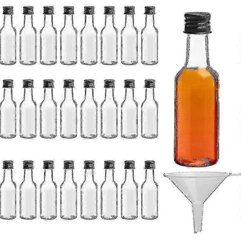 Mini spritflaskor 24-pack - 50 ml tomma plastflaskor med lock och tratt