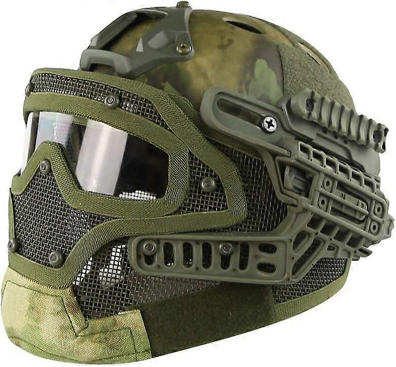 Fast Tactical Helmet Airsoft Paintball Protective Helmet Full Face Mask Glasses Outdoor Sports Hunting CS Game FG
