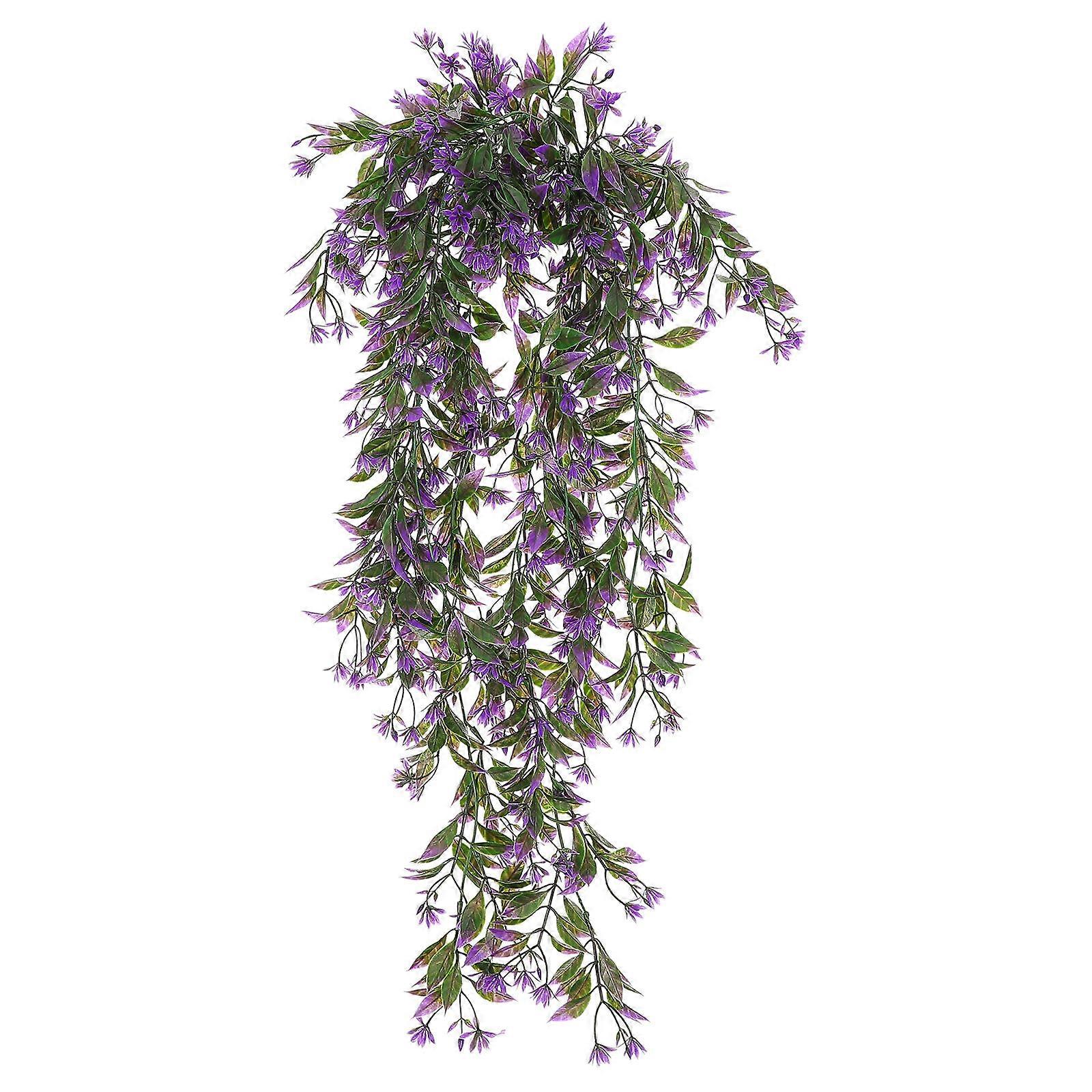 Purple Artificial Rattan Pendant for Decor Plastic Vine Plant Lightweight Lifelike 2PCS