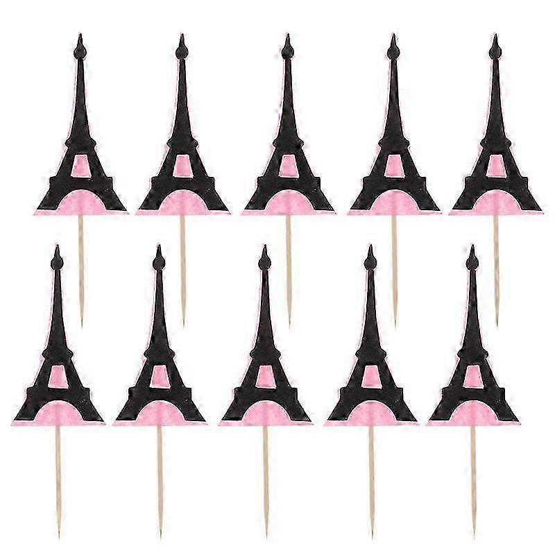 12Pcs Eiffel Tower Themed Cake Toppers for Birthday Parties, Cupcake Decorations, and Decorative Inserts for Cakes Inspired by Paris