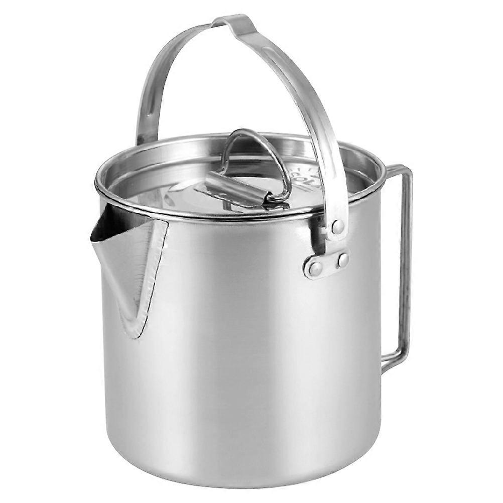 Stainless Steel Large Capacity Tea Kettle for Outdoor Camping, Durable Water Kettle for Family Use on Gas Stove or Open Fire Cooking