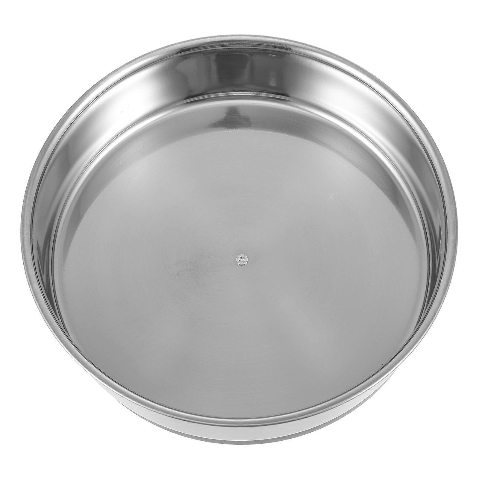 Rotating Stainless Steel Kitchen Storage Tray, Round Design for Easy Access, Turntable Organizer for Cosmetics and Household Items