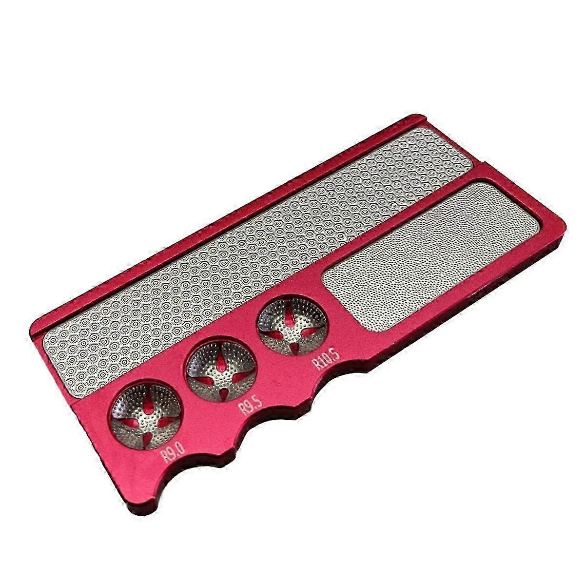 Tip Tool Professional Pool Tip Radius Shaper & Flat Scuffer Shape & Scuff Carom Snooker Pool Cue Tip Accessories--Red