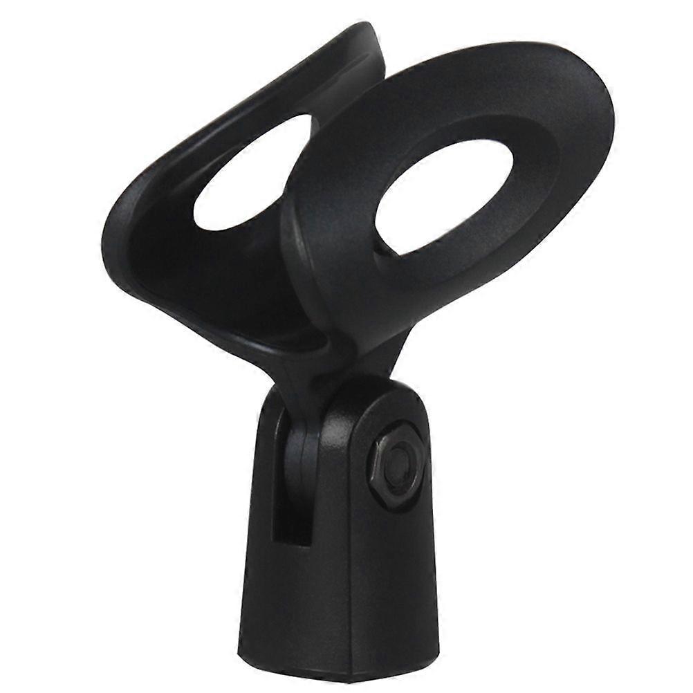 Hard Plastic Elliptical Microphone Clip Adjustable Rotatable Mic Holder for all Handheld Transmitters (Black)