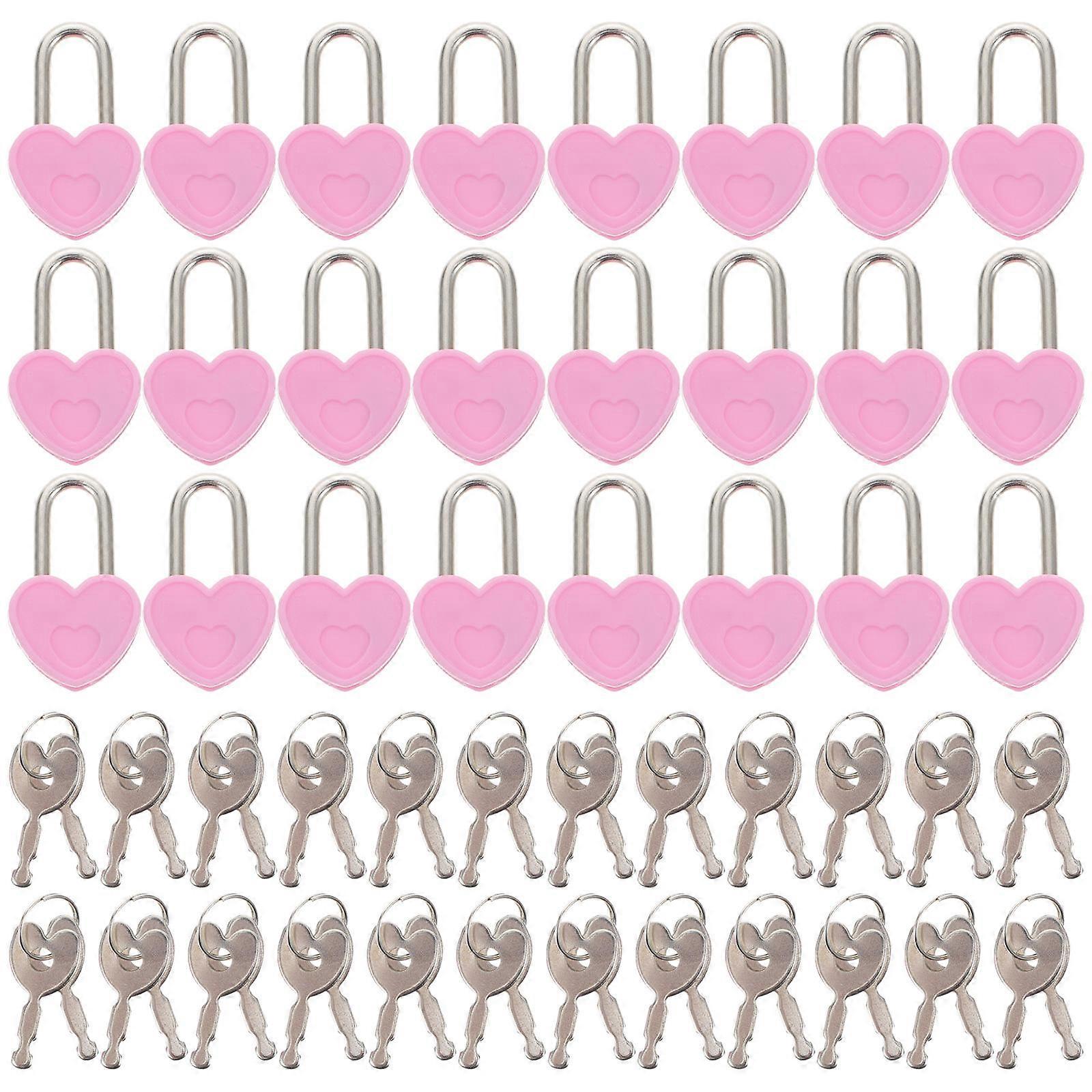 24pcs Heart Shaped Mini Padlocks with Keys – Durable Metal Locks for Suitcases, Diaries, and School Bags – Valentine’s Day