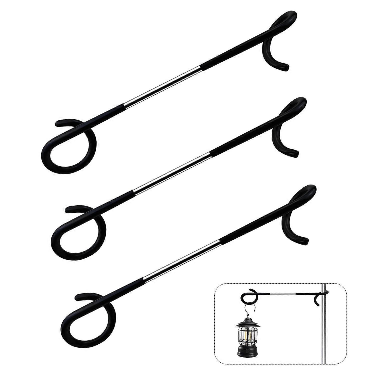 Lantern Holder Pack Of 3, Double Headed Lantern Hooks For Camping, Tent Pole Hanger For Poles Up To 32 Mm, Patio Garden