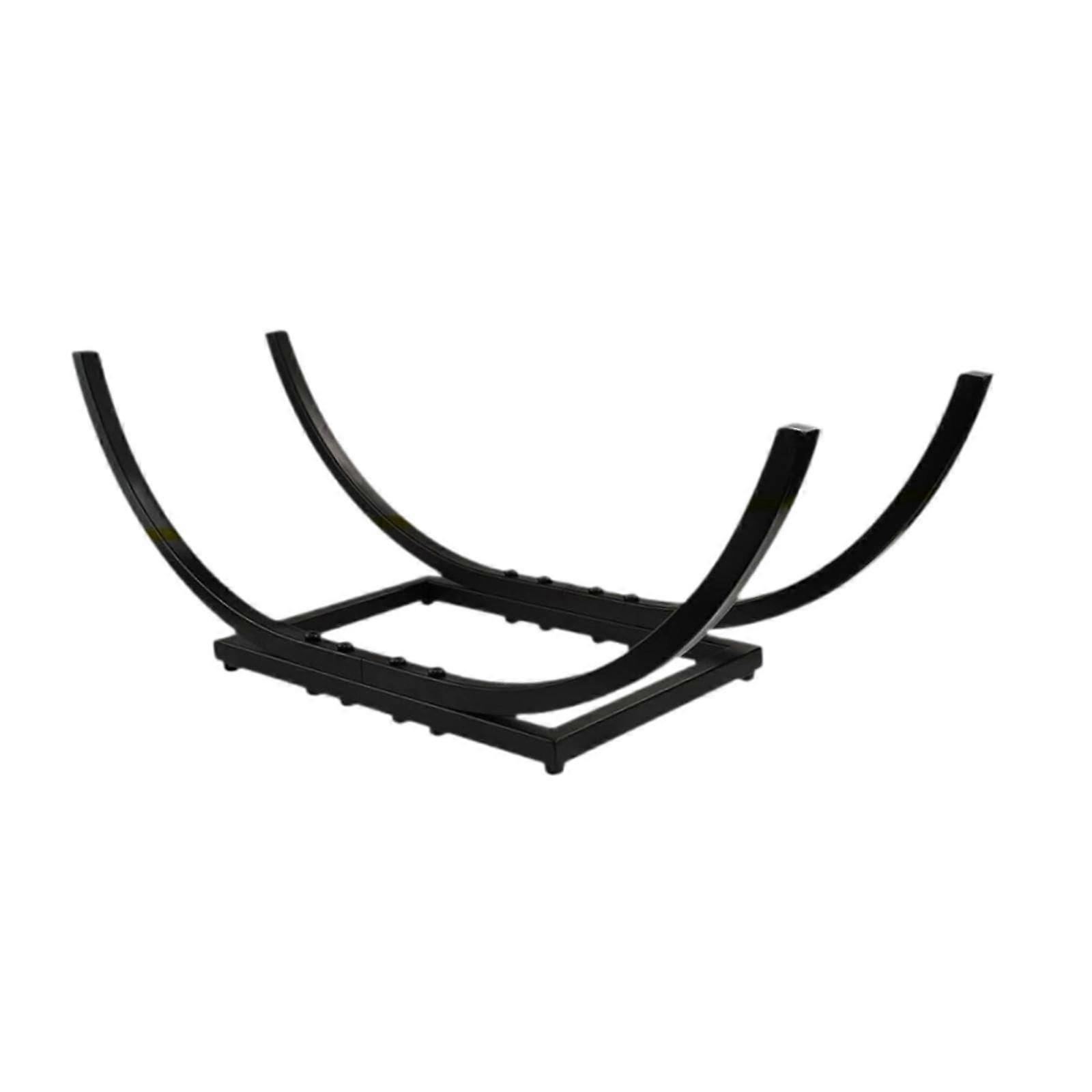 Firewood shelf, simple, practical, removable, black, for indoor and outdoor use, fireplace decor, wood holder, organizer, 22.5x8x7 Inch