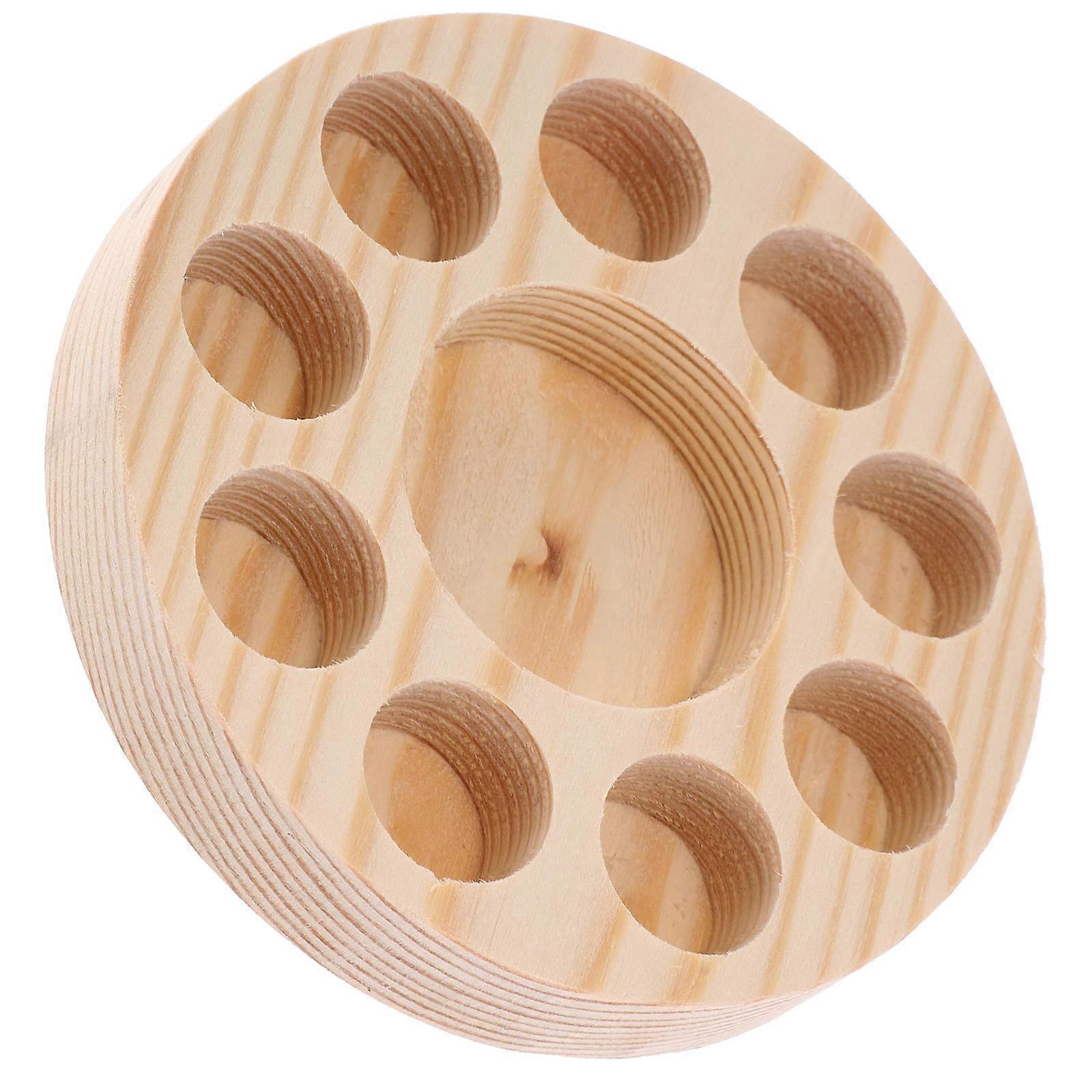 Pine Essential Oil Bottle Organizer with Multi Slot Storage Rack, Wear Resistant Display Stand for Safe Aromatherapy and Perfume Countertop Display