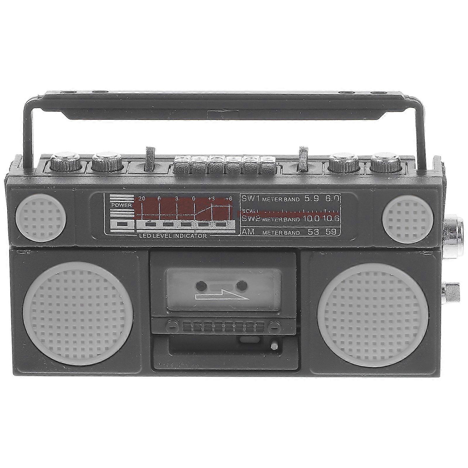 Dollhouse Building Supplies Mini Radio Model Decorative Miniature Dollhouse Radio Black 5.5X3.5cm Rectangular Shape 1Pack
