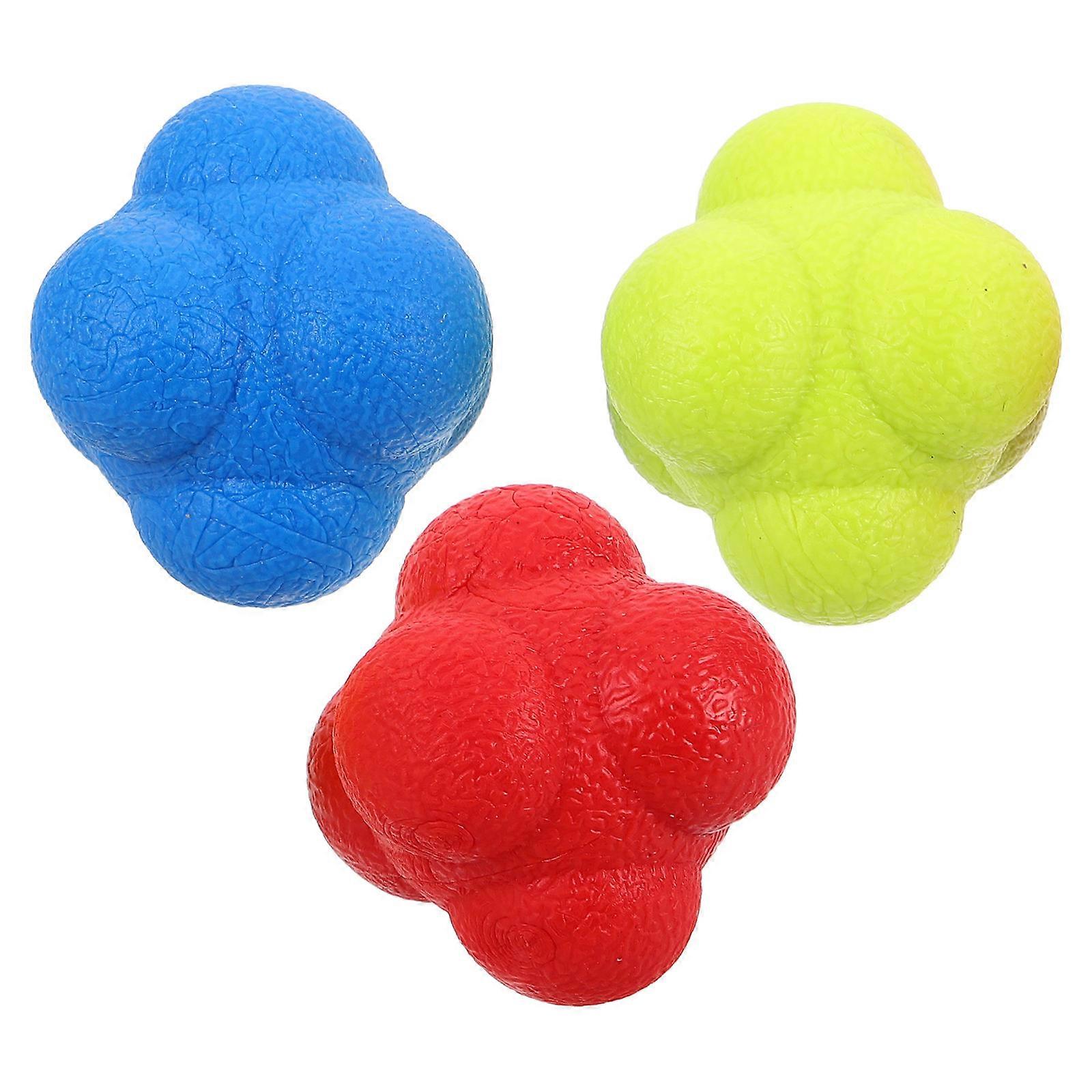 Agility Ball Hexagonal Reflex Balls Portable Training For Sports And Fitness Enhance Hand-Eye Coordination 3Pcs