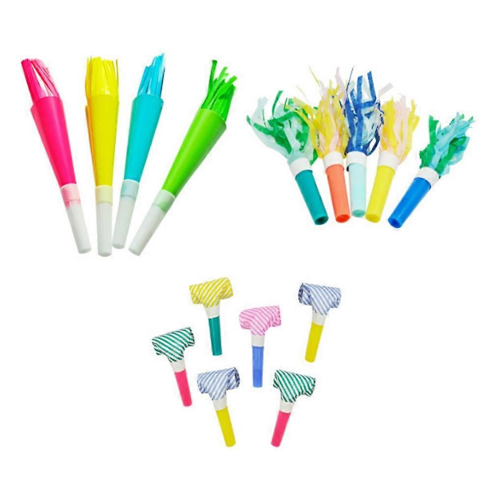 Birthday Party Decorations Tassel Stripes Blowouts Noise Maker Horn Toy Plastic Material For Home Parties 21x16x10 Cm 18Pcs