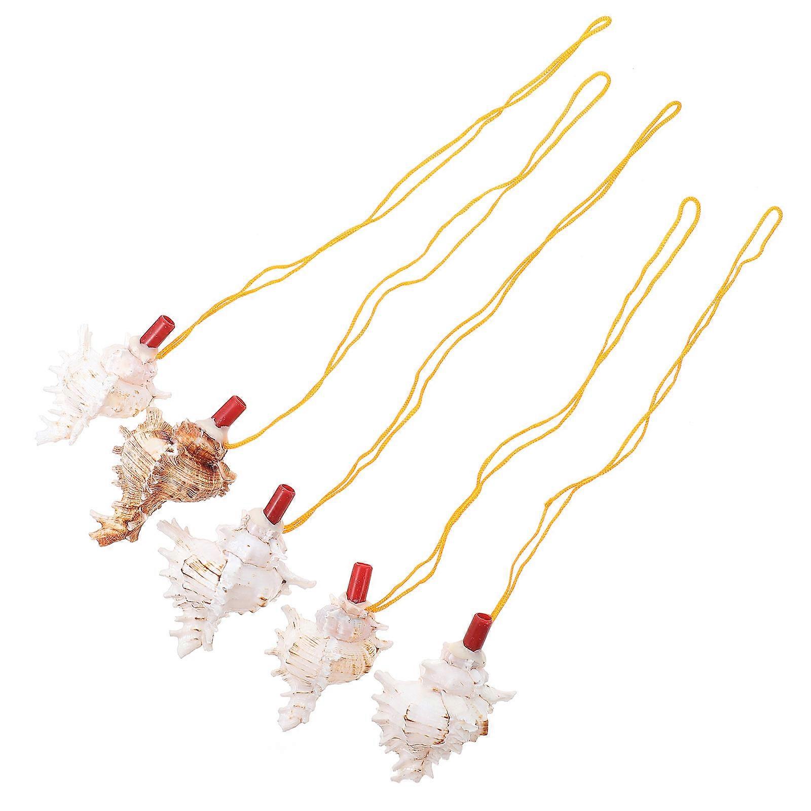 Conch Shaped Whistles Cute Whistle Toys For Children Simple Design Suitable As present Pendants Home Party Use Assorted Color 5Pcs