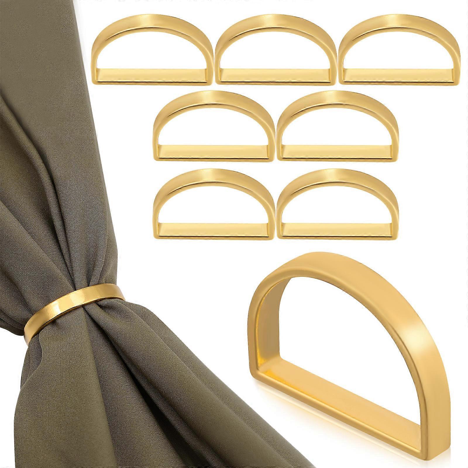 8pcs Matte Finish Napkin Rings, Decorative Cloth Napkin Holders for Dining Tables, Easy to Use for Family Meals, Parties, and Banquets