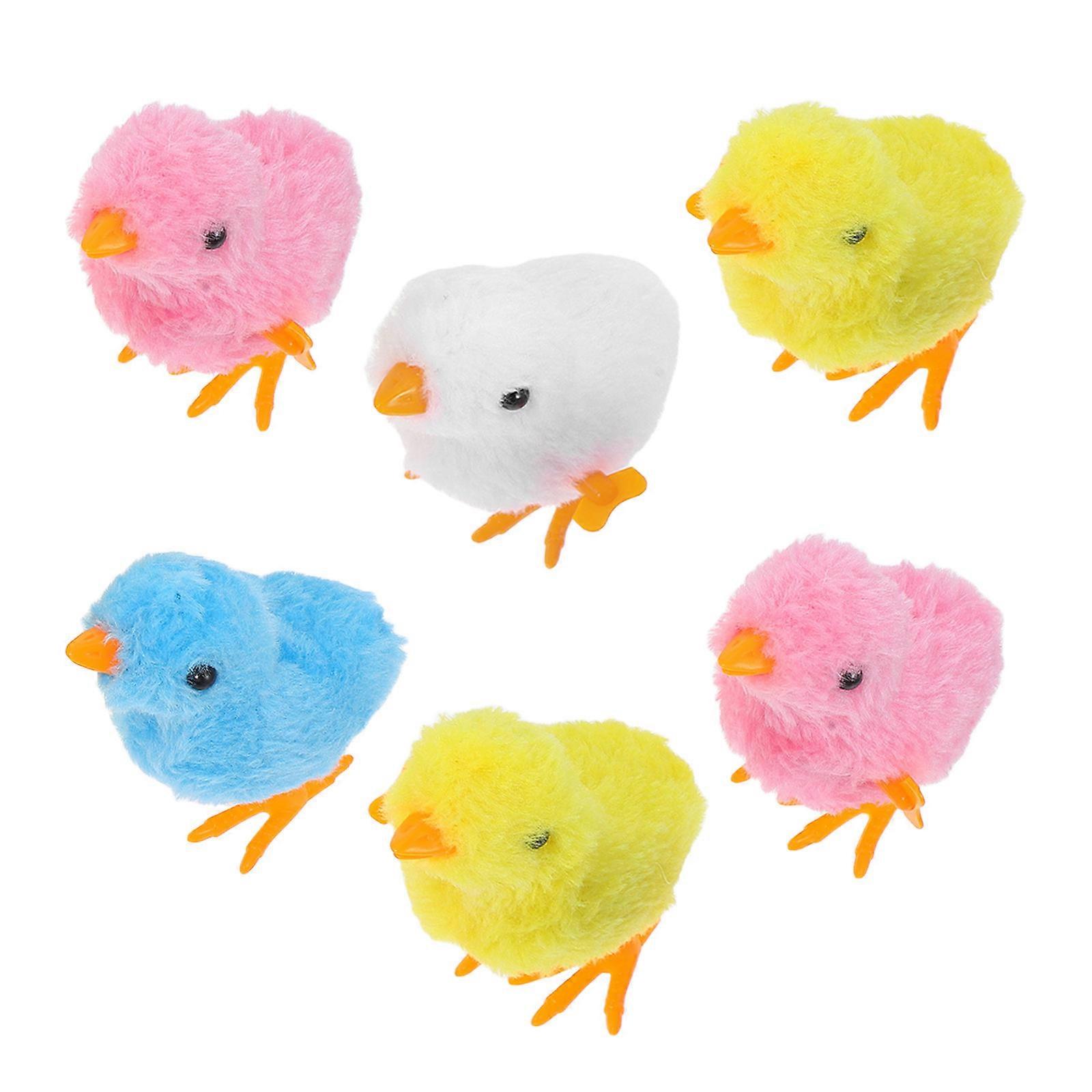 Small Wind Up Toys Plush Chick Toy Children Multi-Colored 8.00X8.00X6.00CM Battery-Free 6Set