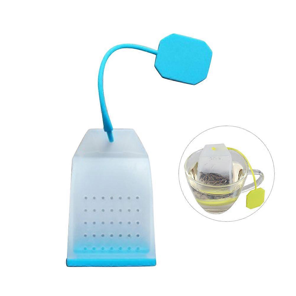 Zeef Thee Filters Herbruikbare Siliconen Theezakje Infuser voor Los Blad Filtering in Blauwe Kleur Ronde Vorm 1Set