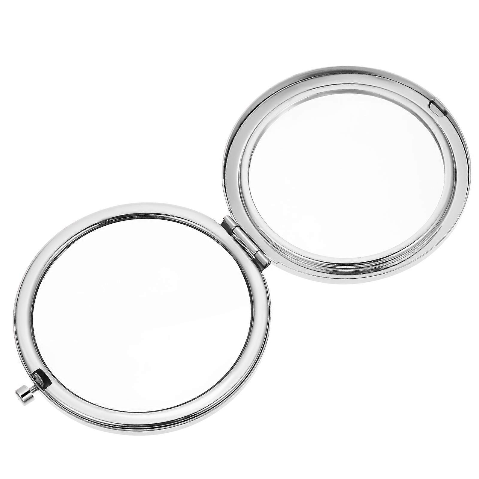 Pocket Travel Mirror Compact Metal Outdoor Use Double-Sided Reflection 1Set