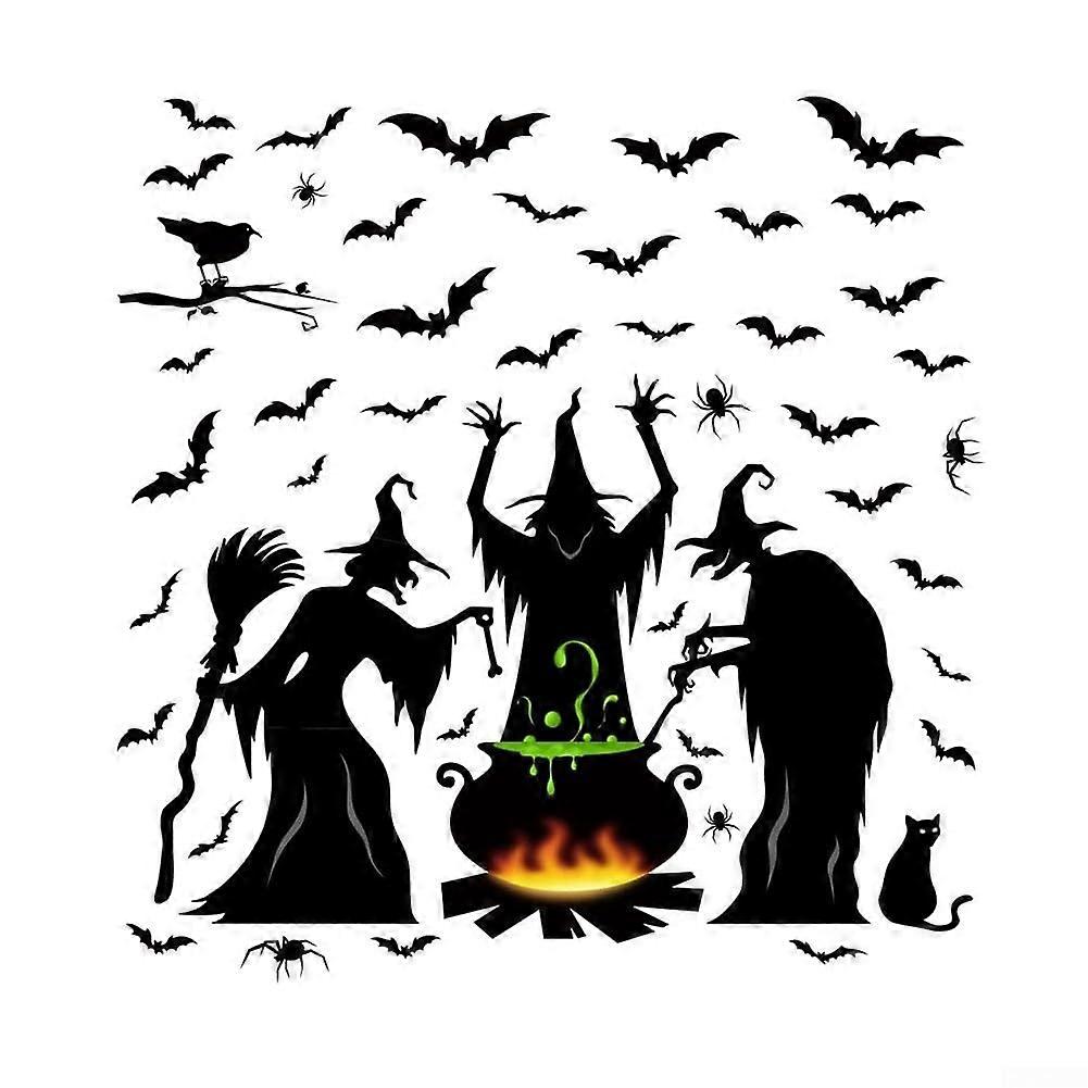 Halloween Witch Festival Decorative Stickers for Windows and Walls - Diverse Applications 10356, Durable and Removable