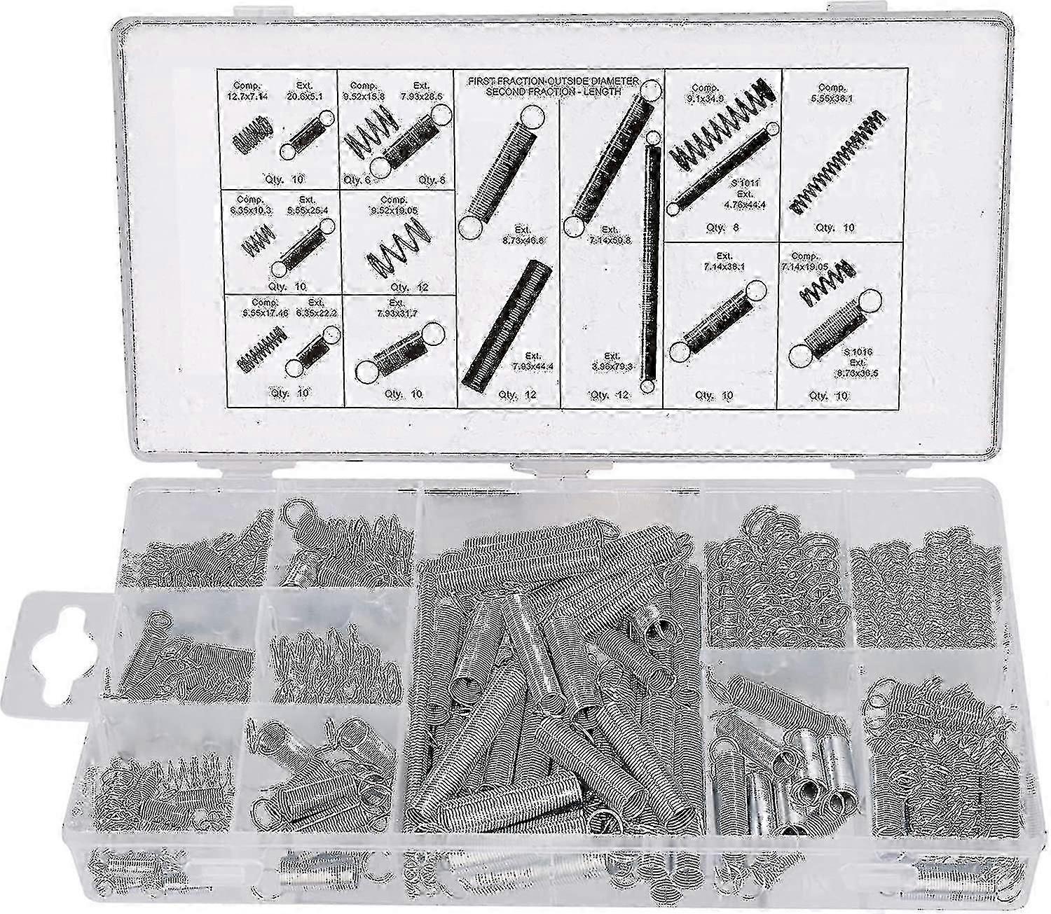 Assortment Of Compression And Extension Springs 20 Sizes Small Assorted Galvanized Steel Springs 200 Pieces