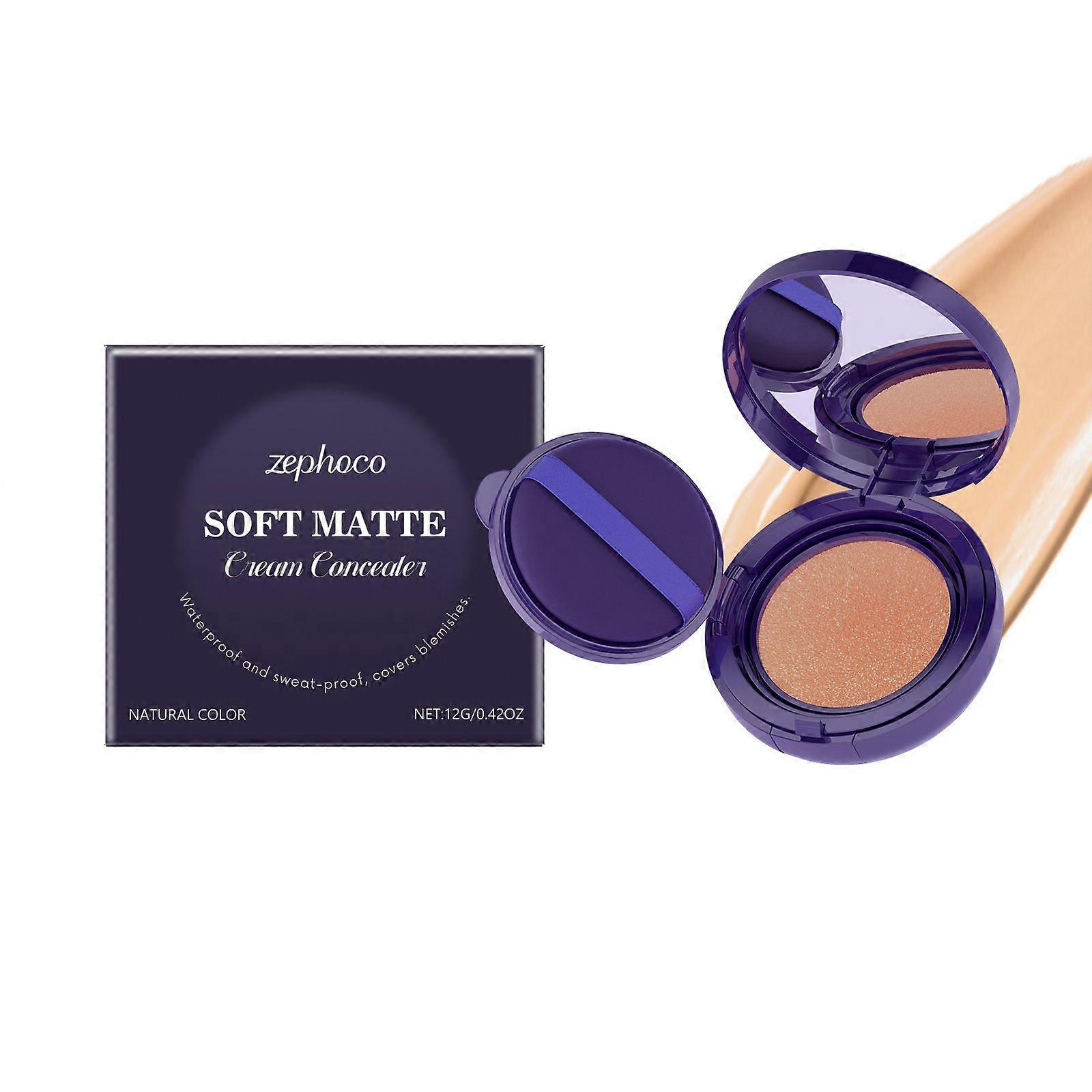 Soft Matte Cream Concealer, Waterproof Foundation, Lightweight & Natural, Full Coverage, Hydrating Long-Lasting Concealer