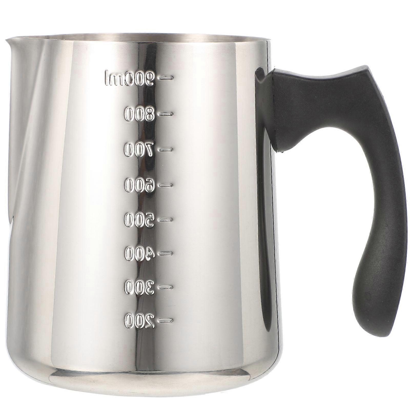 Large Capacity Frothing Pitcher Household Multi-Function Steaming Jug Silver 14X10X12CM Milk Frothing 1Pack