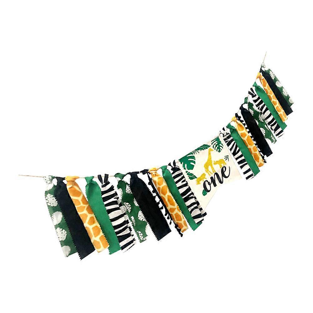 Jungle Theme Baby Shower Decorations Hanging Flag Animal Theme Party Backdrop 200x21cm 1Pcs