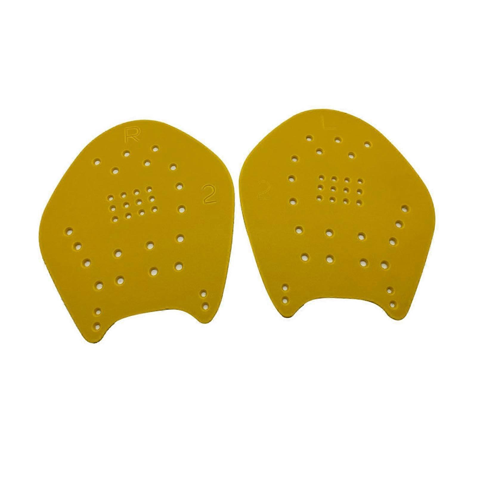 Swimming Hand Paddle for Lap Swimming - Portable Outdoor Snorkeling Paddle, Professional PP Material, Yellow L Size