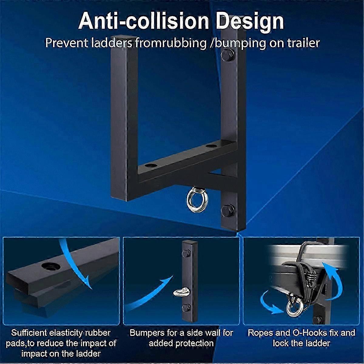 Ladder Rack for Trailer, 2 Racks Heavy Duty Steel Ladder Racks Side Mount Trailer Ladder Rack Fit for Enclosed Trailer