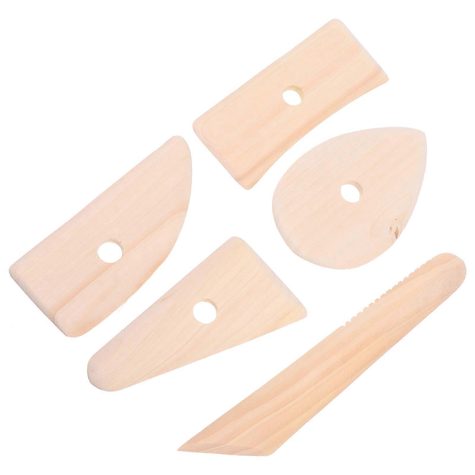 Clay Shaping Practical Clay Supplies Pottery Modeling For Diy Projects Light Brown 5Pcs