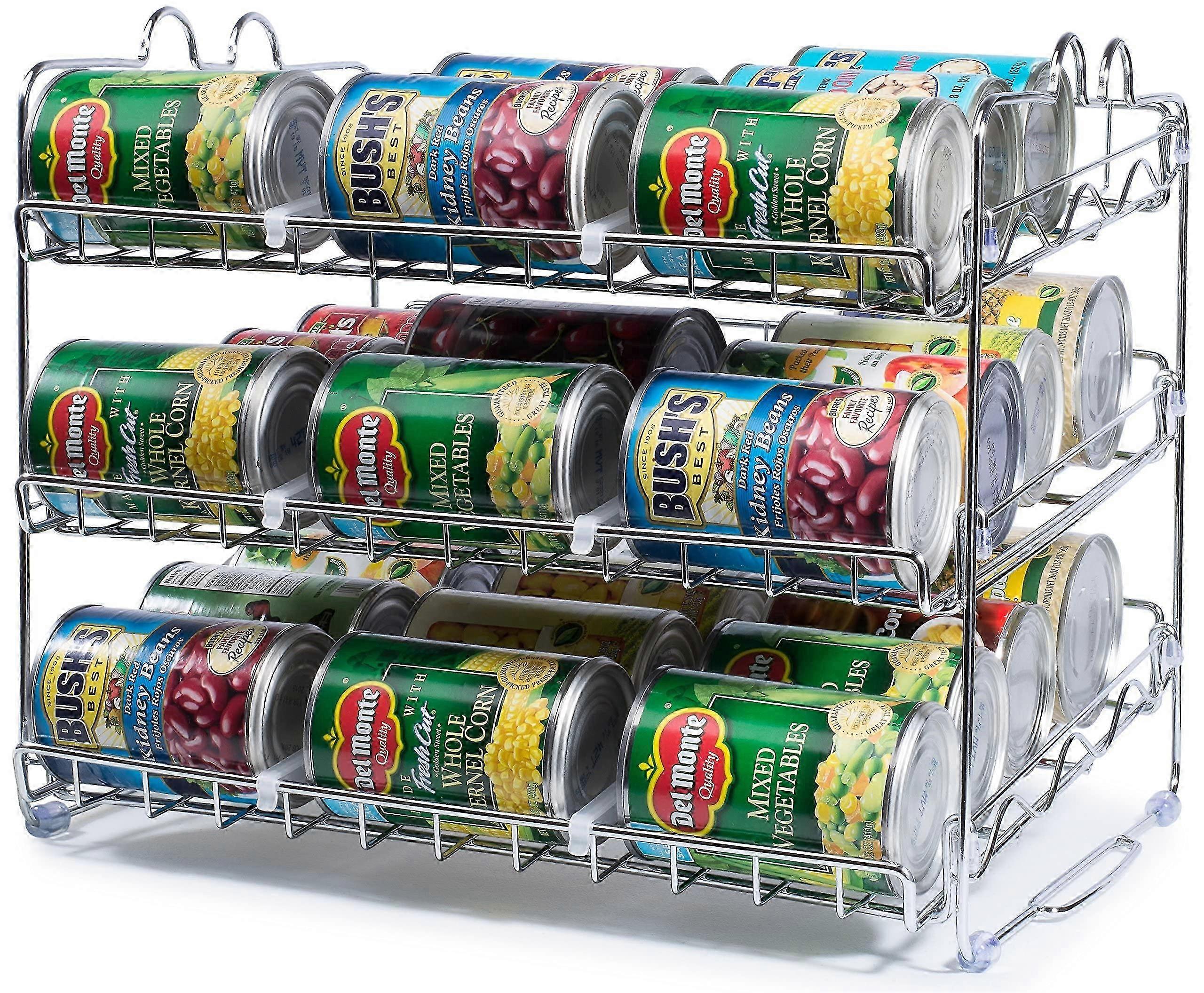 Stackable Can Rack Organizer for 36 Cans in Kitchen or Pantry Storage