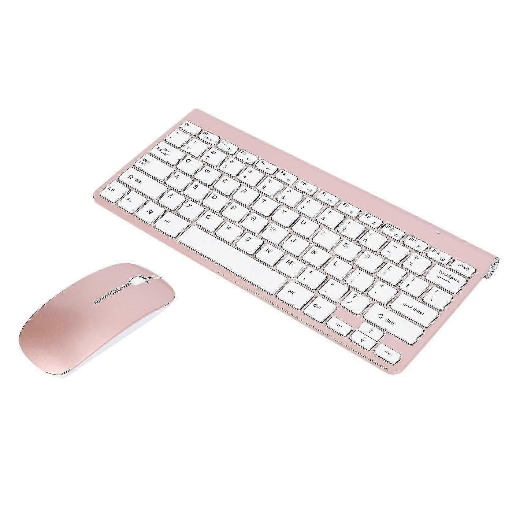 2.4GHz Wireless Keyboard and Mouse for Compatible Devices (Rose Gold)