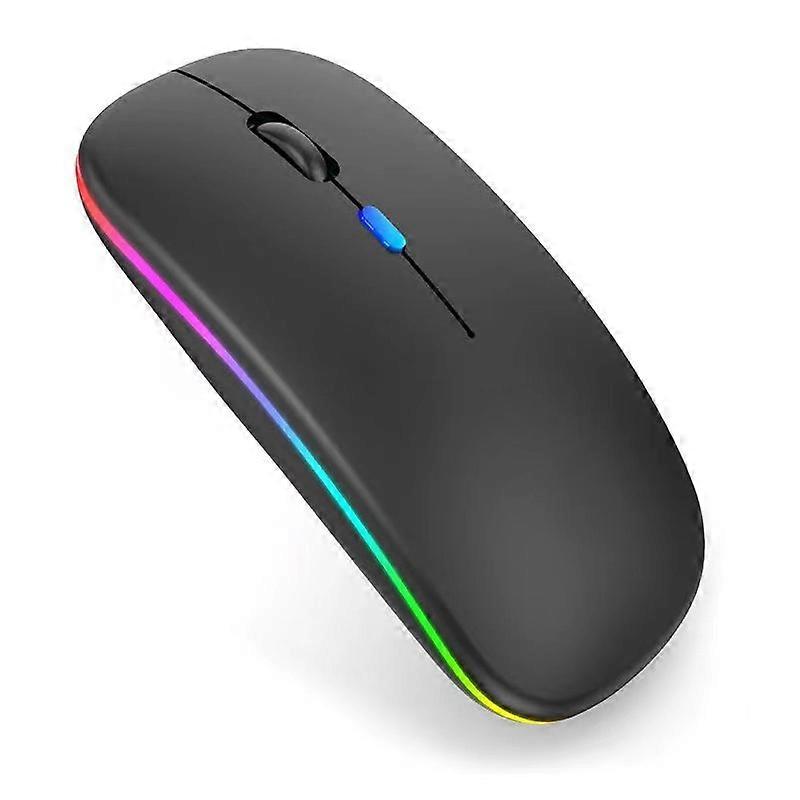 Ultra-Thin Dual-Mode Bluetooth Wireless Mouse - Silent, Rechargeable, Luminous White