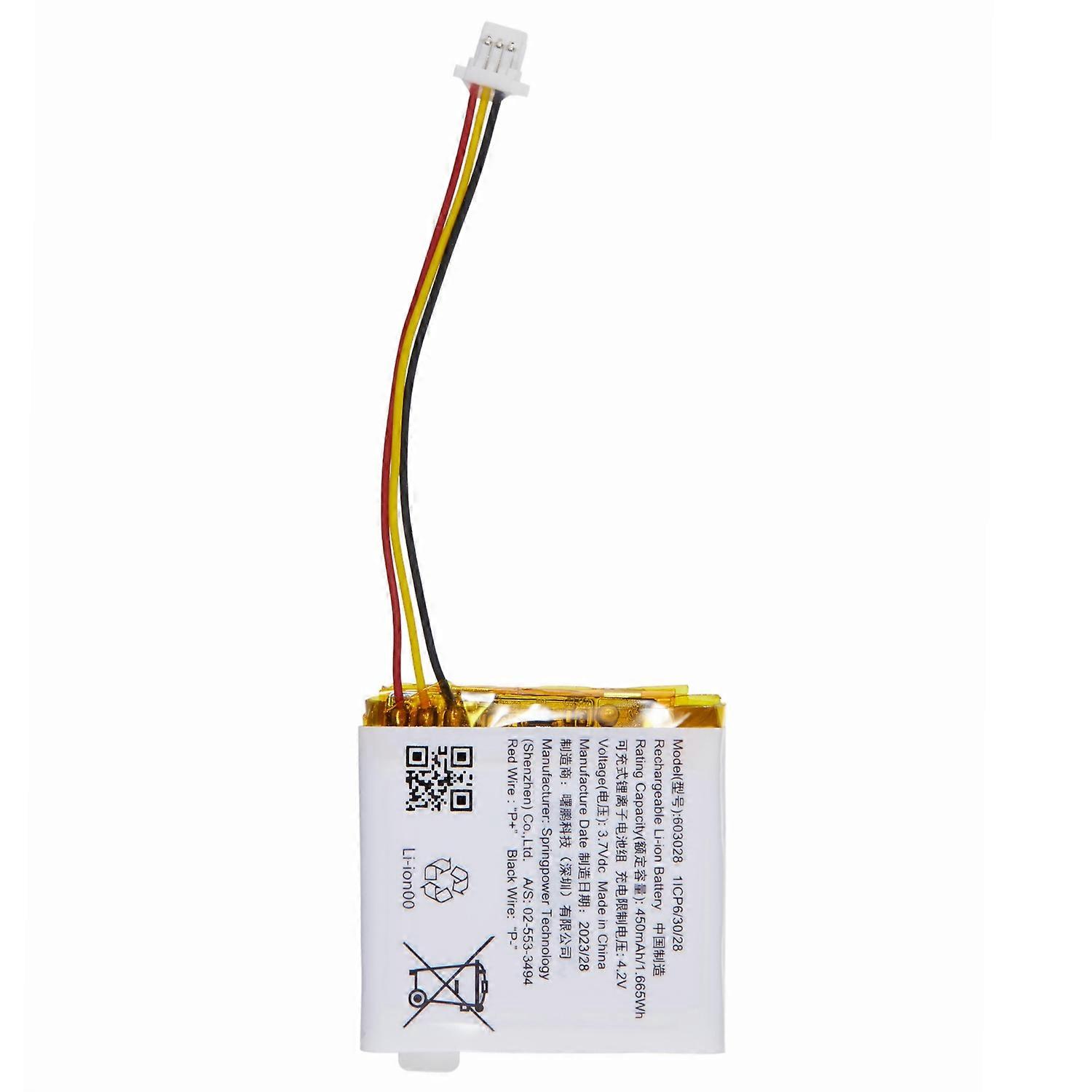 For JBL TUNE 510BT 500BT 3.7V 450mAh Li Polymer Battery Assembly Part (Encode: 603028) (Without Logo