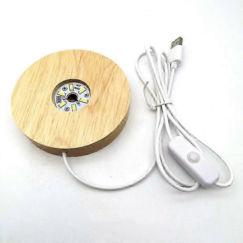 Epoxy Ornaments Solid Wood LED Base Creative Birthday Gift 3D Stereo Night Light