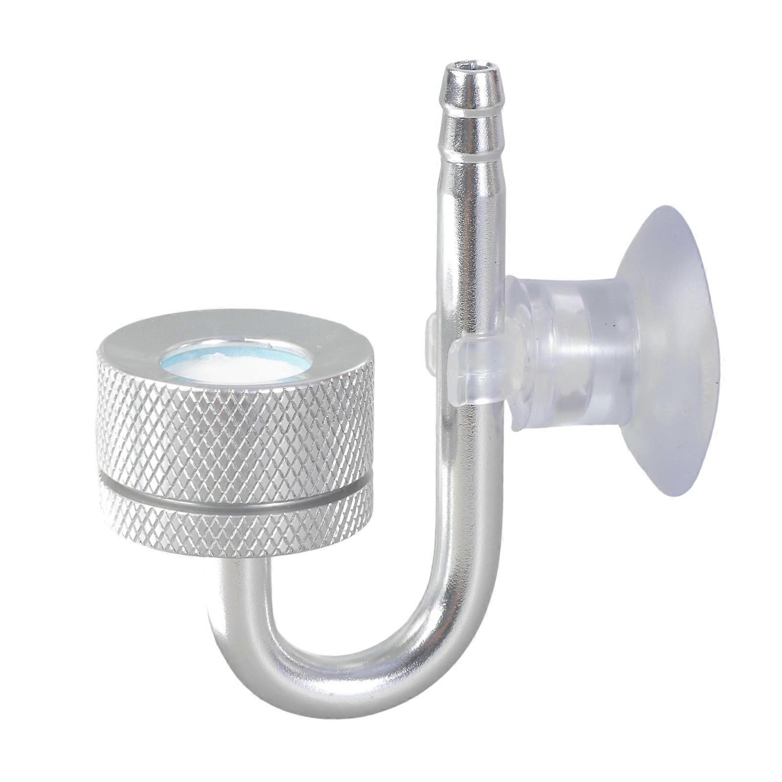 Efficient Aquariums CO2 Diffuser Features Replaceable Cartridges And Suction Mounts For Quick Weekly Maintenance Silver