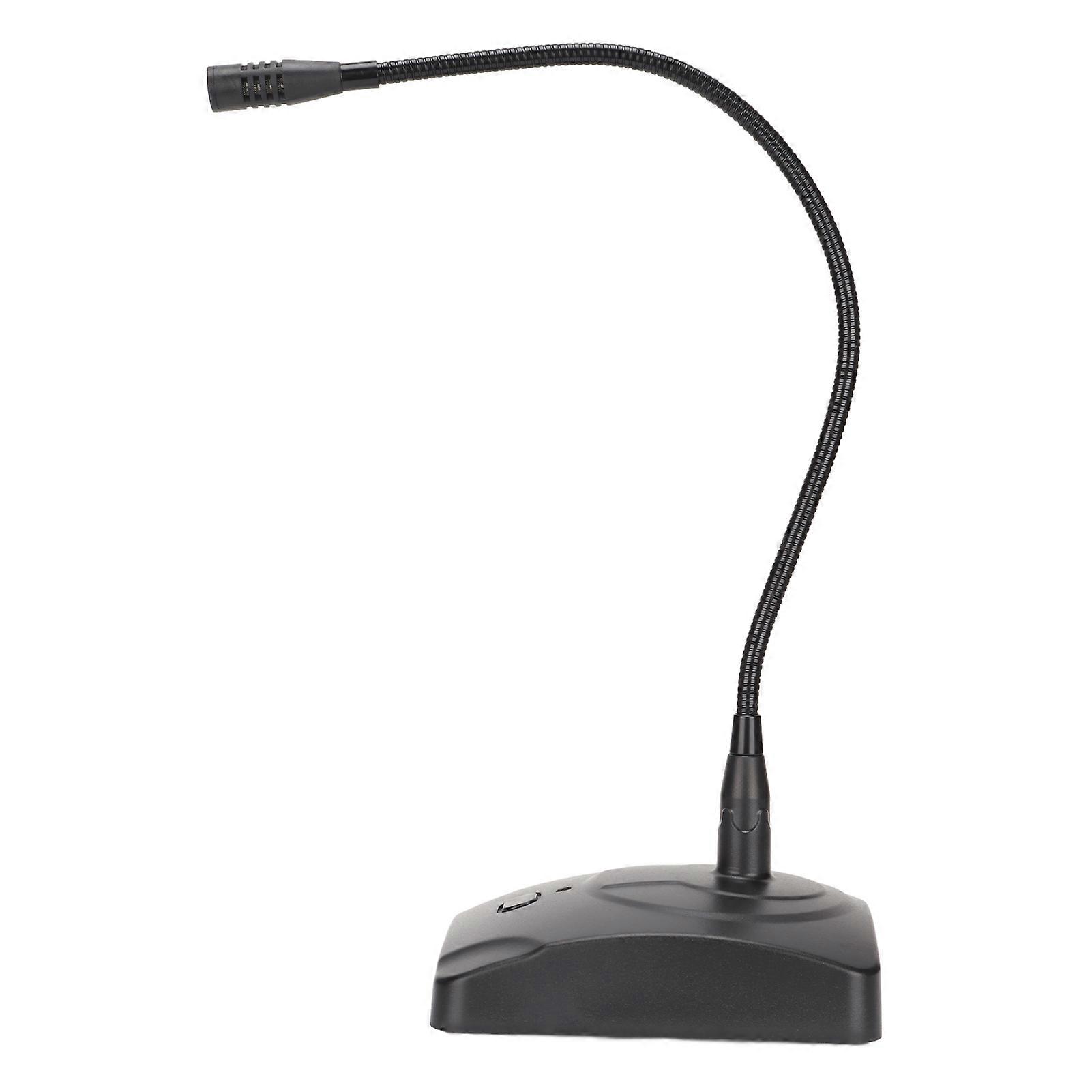 Gooseneck Condenser Microphone Desktop Omnidirectional Mic with Mute Button for Conference Network Speech Broadcast