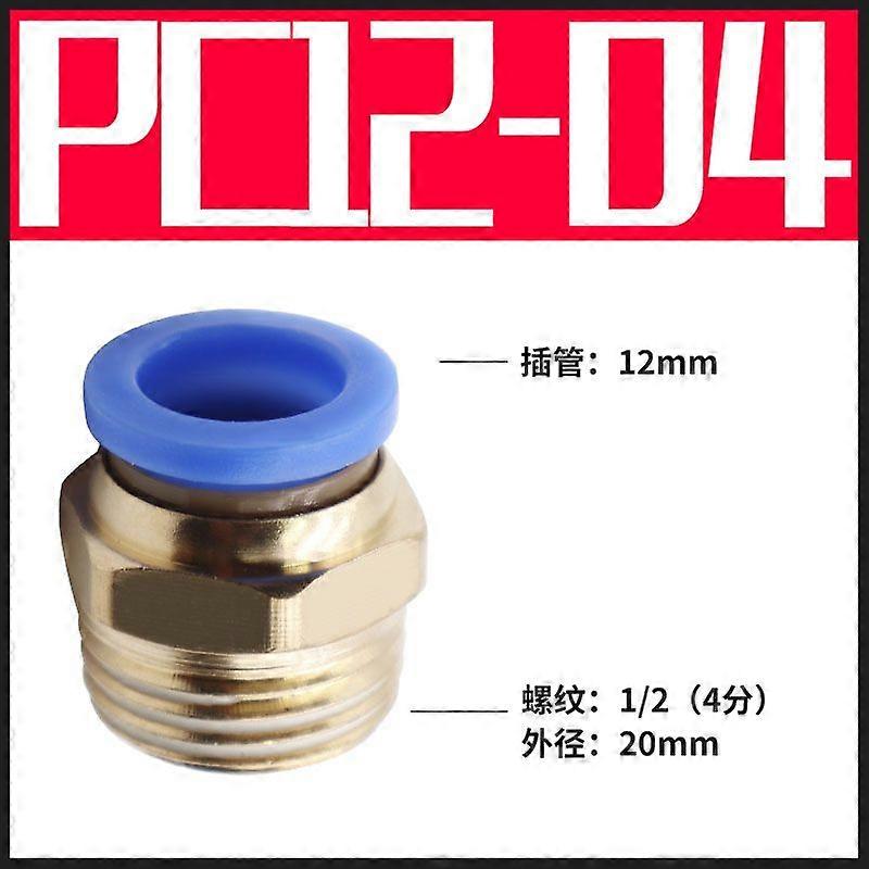 4pcs Copper Pneumatic Fittings: Quick Connect Straight Air Hose Connectors Push To Link Connectors Quick Release For Pneumatic Component Connection