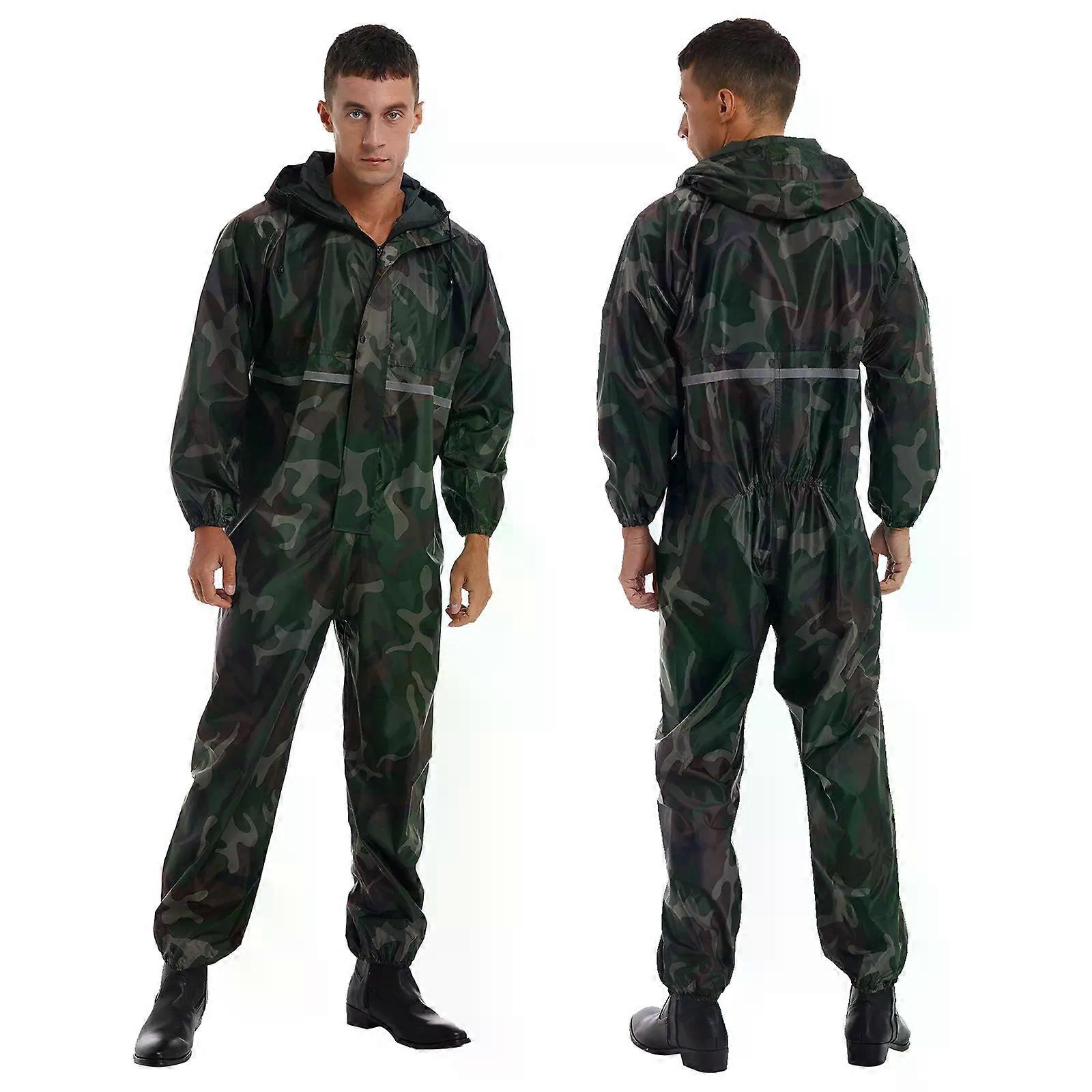 Vuxen Vattentät Huva Regnrock Långärmad Dragkedja Reflekterande remsa Jumpsuit Regnjacka Regnig dag Utomhusaktiviteter Regndräkt