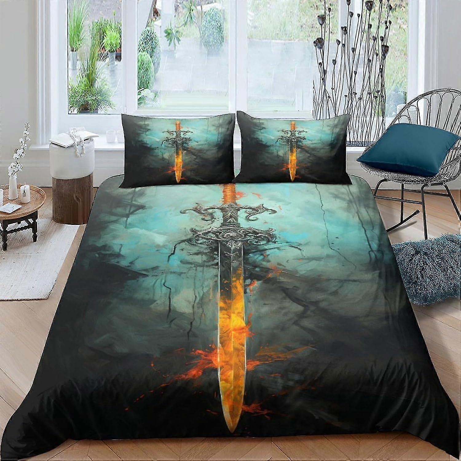 3-Piece 3D Printed Soft Microfiber Duvet Cover Set for Teens with Pillowcase �C Easy Care Bedding Set