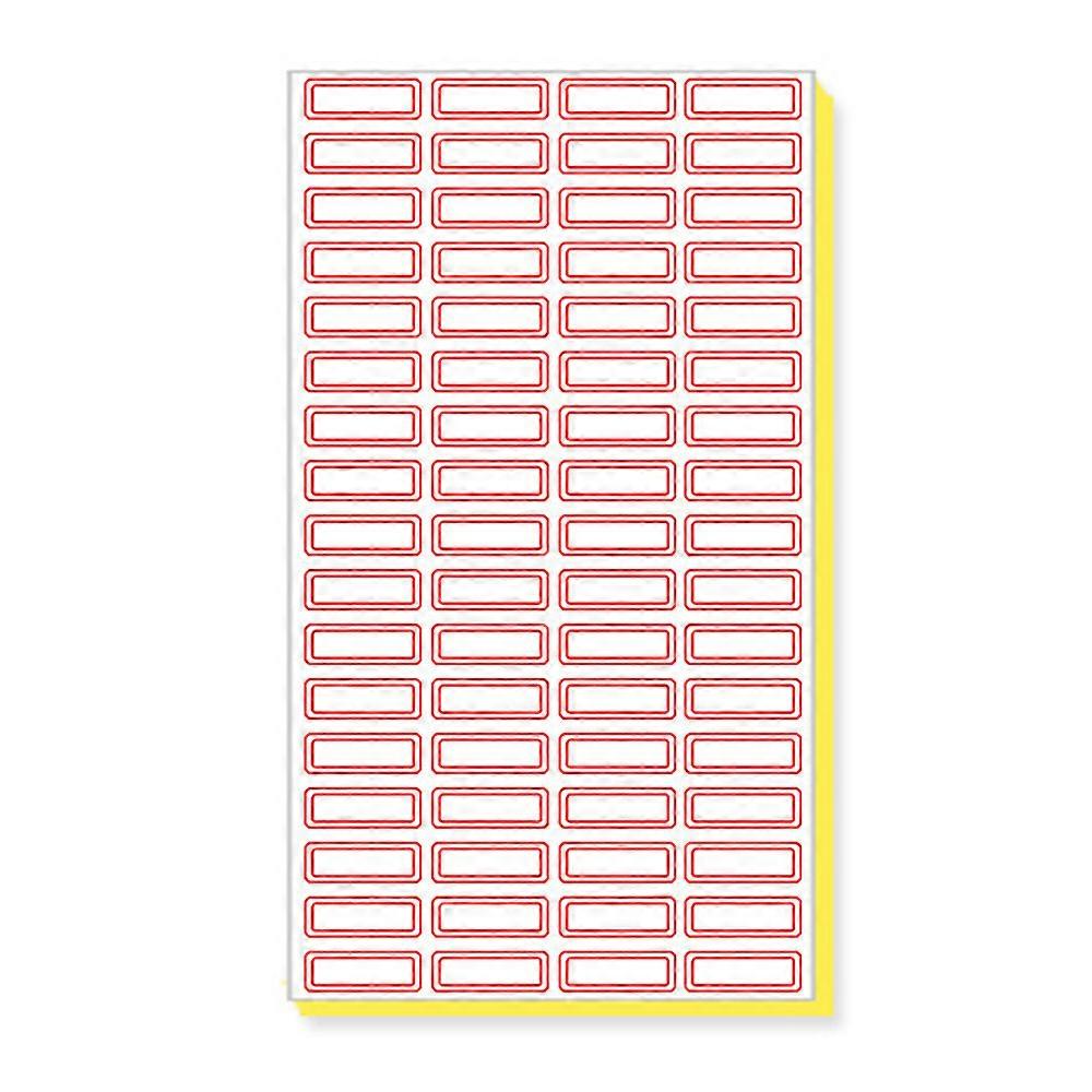File Folder Labels Stickers,Waterproof Label Name Label Sticker-Red/100 Sheets-Style 3