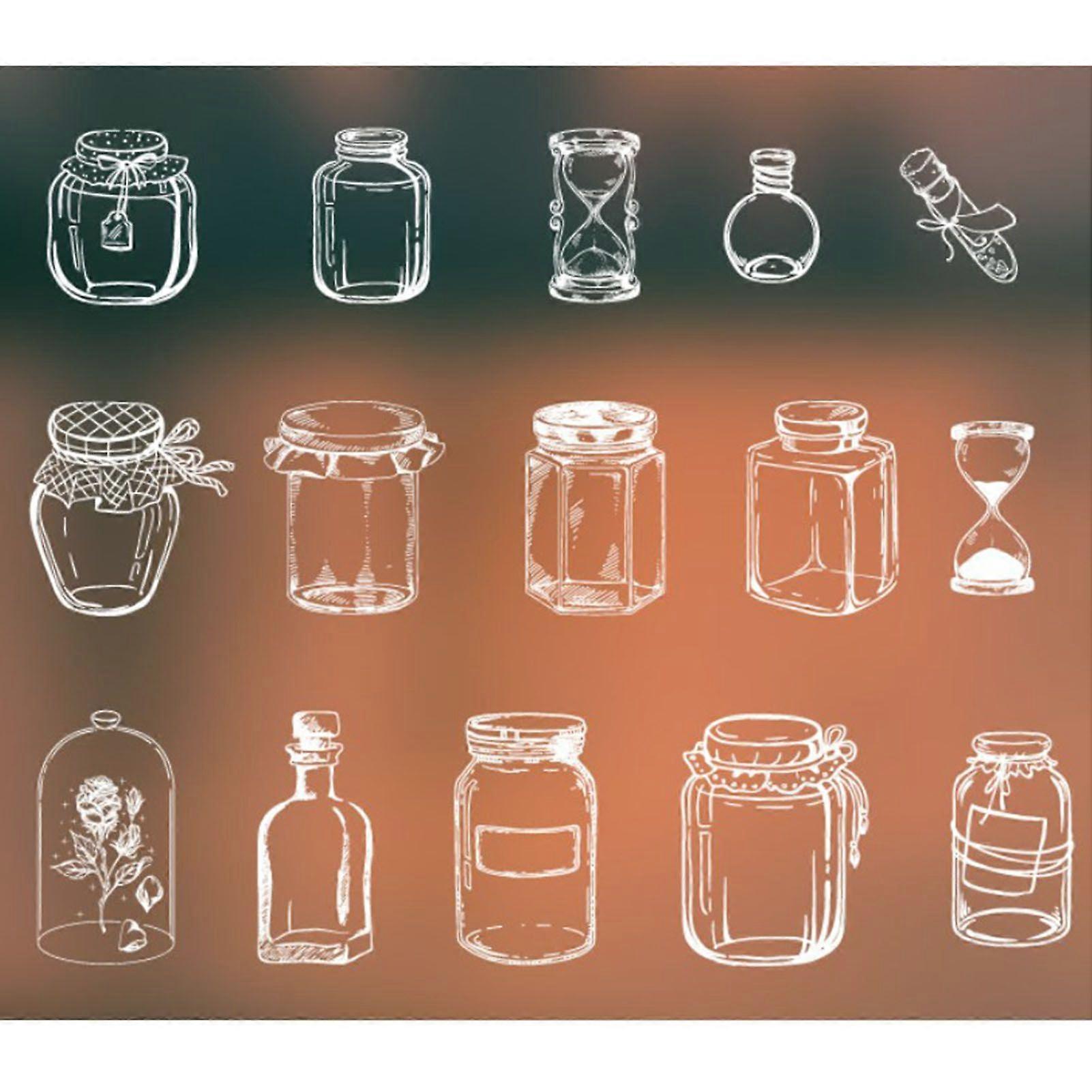 2025 Latest Model 30 Sheets Transparent Bottle Shape Sticker DIY Rich