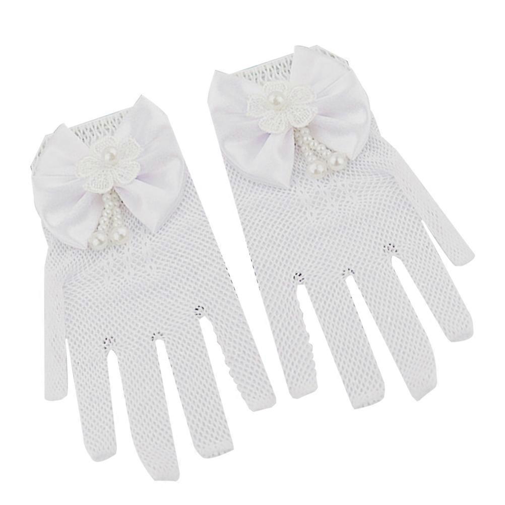 Here's a polished and elegant product description for your **Full Finger Lace Gloves with Bowknot**, tailored for use in weddings, cosplay, parties,