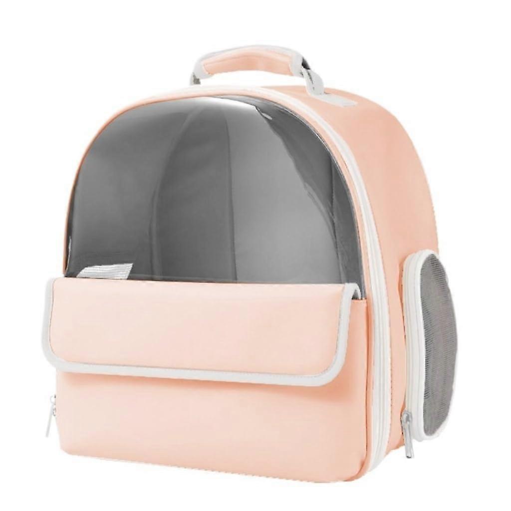 Cat Bag Transparent Portable Backpack For Going Out, Breathable Plain Pink Cat Backpack, 17 X 17 X 9 Cm
