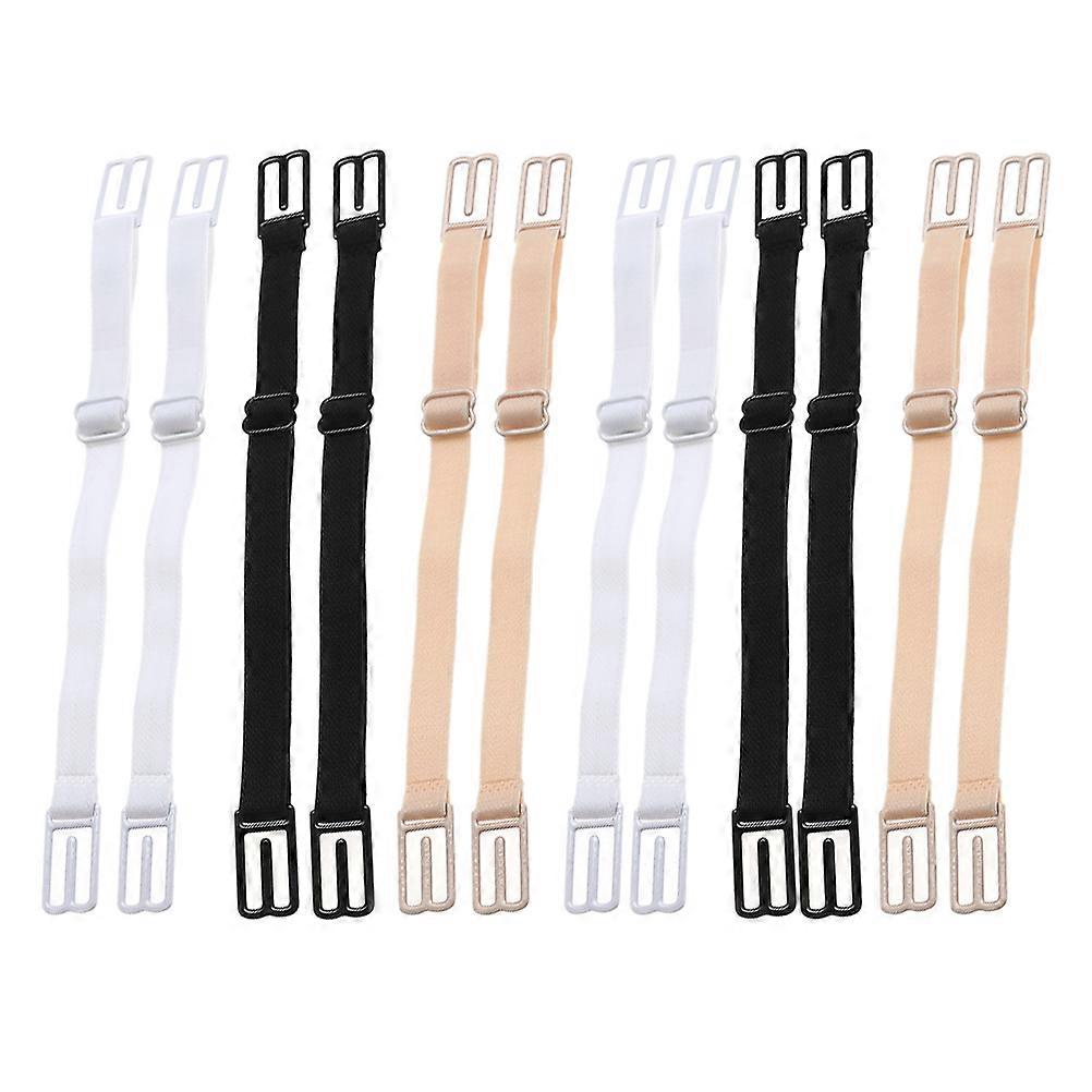 Elastic Fibre Non-Slip Bra Strap Classic Design for Various Clothing Styles 6Pairs