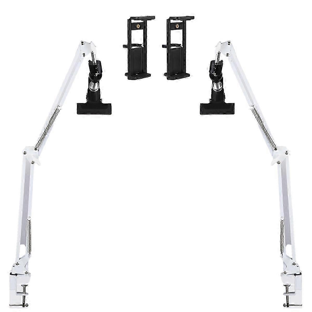 2-Piece White Adjustable Embroidery Hoop Stand for Handiwork